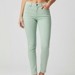 Ana High-Rise Ankle Skinny Jeans Size 6 Mint Green Stretch
